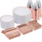 300 Pieces Rose Gold Disposable Plates for 50 Guests, Plastic Plates for Party, Tableware Sets of 50 Dinner Plates, 50 Salad Plates, 50 Spoons, 50 Forks, 50 Knives, 50 Cups(Rose Gold)